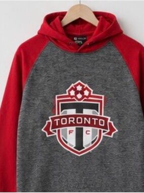 Toronto FC Red Gray Hoodie Men’s Athletic Soccer Sweatshirt Medium